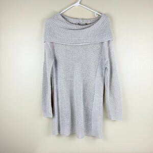 Soft Surroundings Alpaca Blend Cowl Neck Tunic Sweater Light Gray Size S